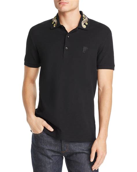 black versace polo shirt|Versace long sleeve polo.